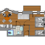 Grundriss Apartment Schareck Bad Gastein mit getrennter Raumaufteilung