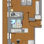 Grundriss Familienzimmer Bockhartsee für 5 Personen mit getrenntem Schlafzimmer Balkon und Wohnbereich in Bad Gastein